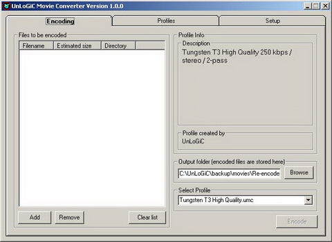 Screenshot of Unlogic Movie Converter