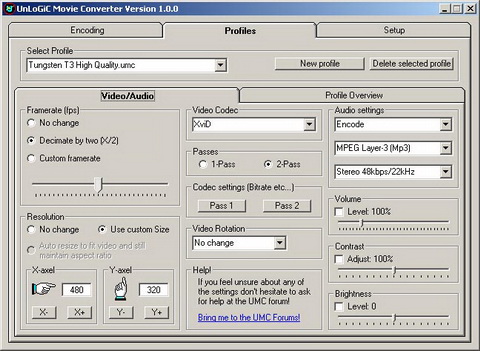 Screenshot of Unlogic Movie Converter